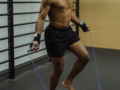 Dynamic motion blur of a person jumping rope